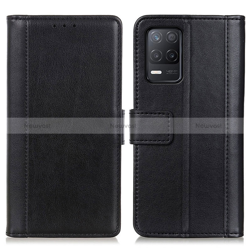 Leather Case Stands Flip Cover Holder N02P for Realme Q3 5G Black