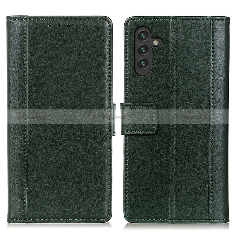 Leather Case Stands Flip Cover Holder N02P for Samsung Galaxy A04s Green