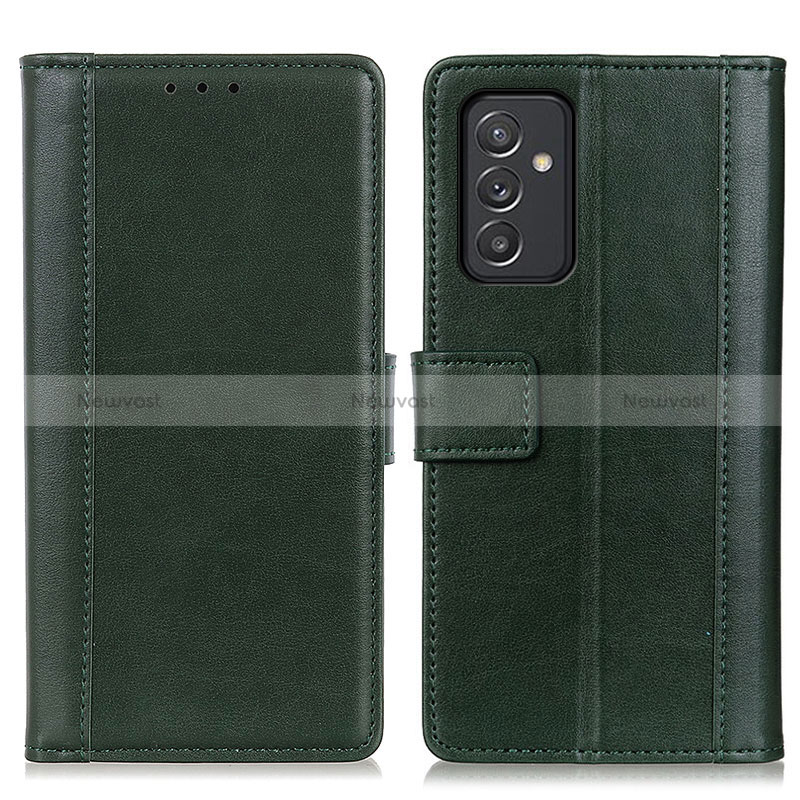 Leather Case Stands Flip Cover Holder N02P for Samsung Galaxy A15 4G Green