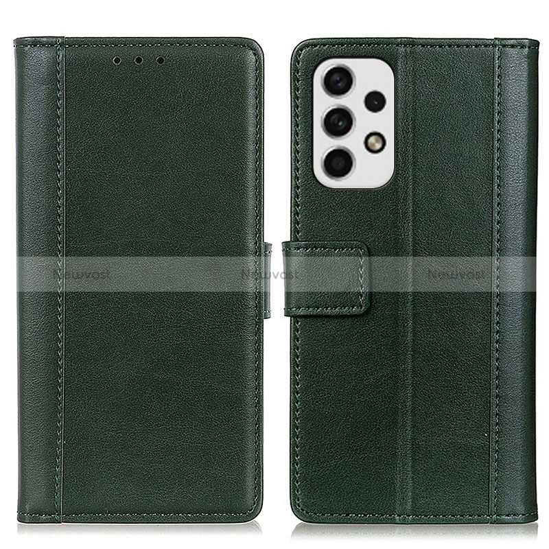 Leather Case Stands Flip Cover Holder N02P for Samsung Galaxy A23 4G Green