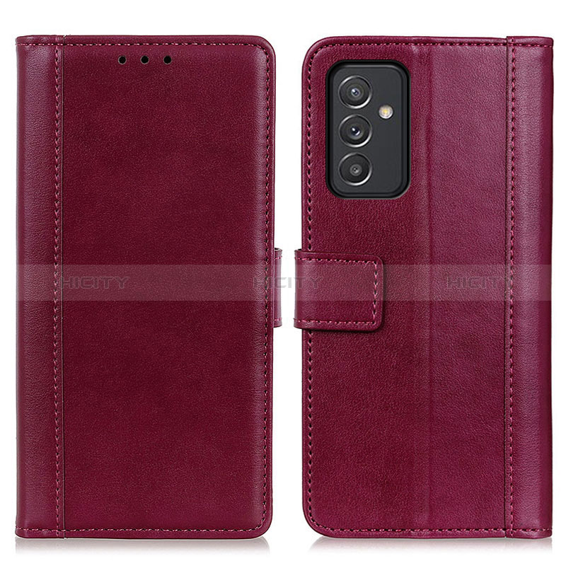 Leather Case Stands Flip Cover Holder N02P for Samsung Galaxy A25 5G Red