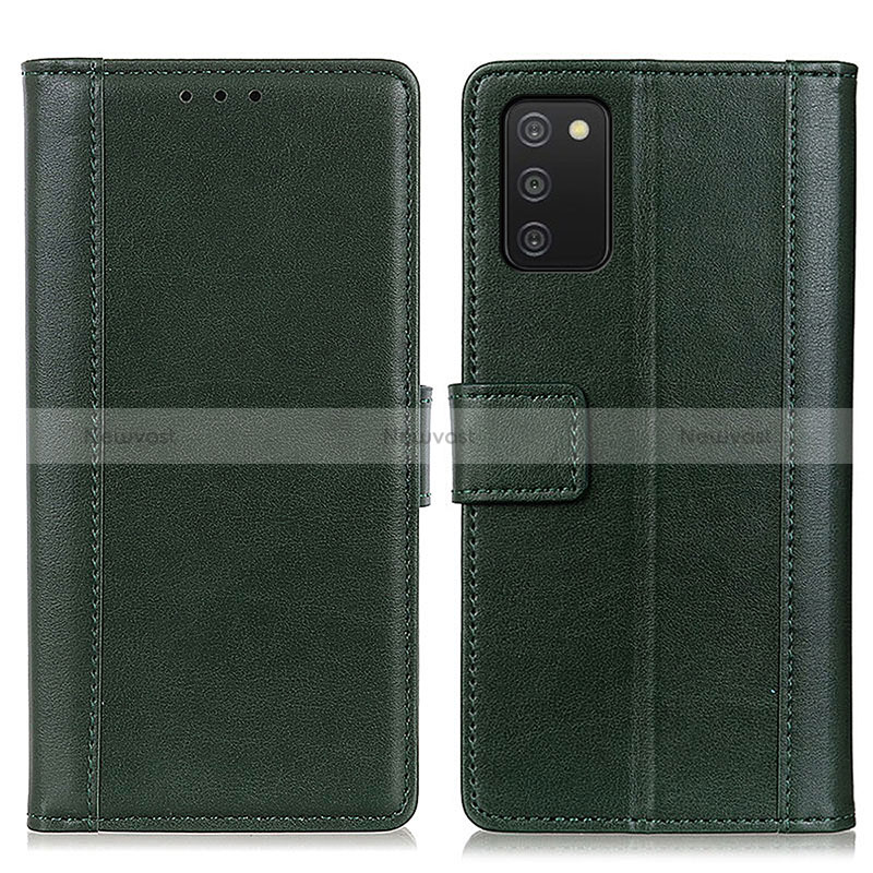 Leather Case Stands Flip Cover Holder N02P for Samsung Galaxy M02s Green