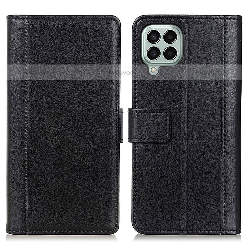 Leather Case Stands Flip Cover Holder N02P for Samsung Galaxy M33 5G Black