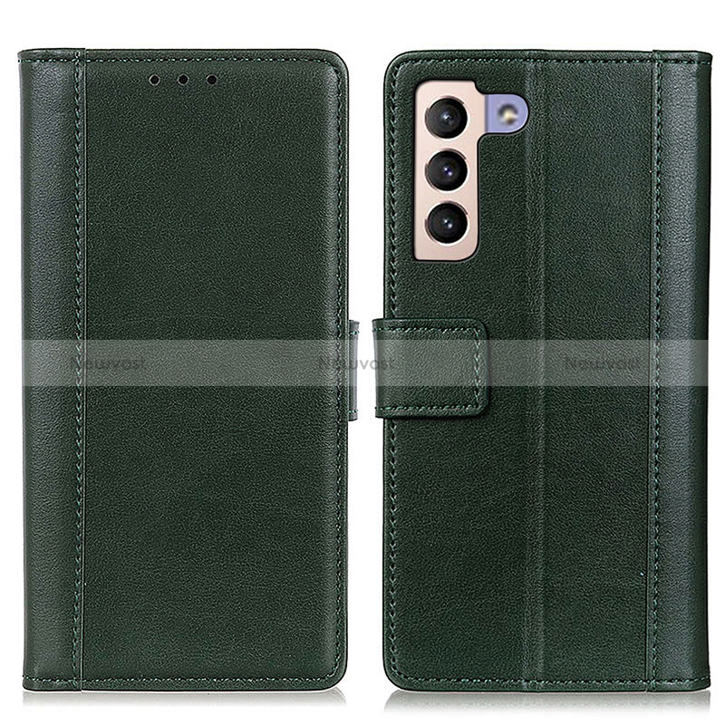 Leather Case Stands Flip Cover Holder N02P for Samsung Galaxy S24 Plus 5G Green