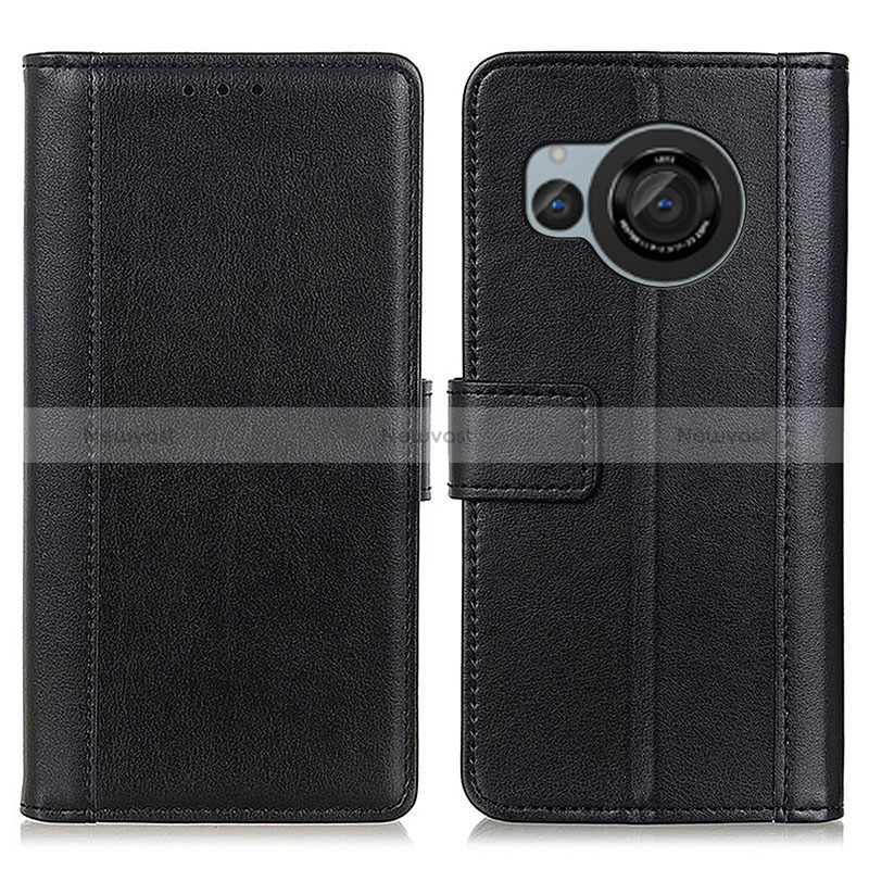 Leather Case Stands Flip Cover Holder N02P for Sharp Aquos R8s