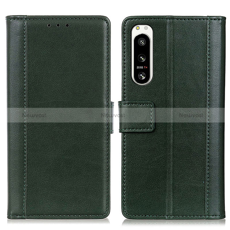 Leather Case Stands Flip Cover Holder N02P for Sony Xperia 5 IV Green