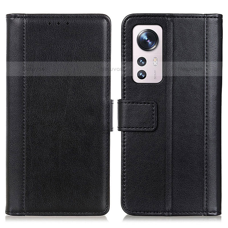 Leather Case Stands Flip Cover Holder N02P for Xiaomi Mi 12 Lite 5G Black