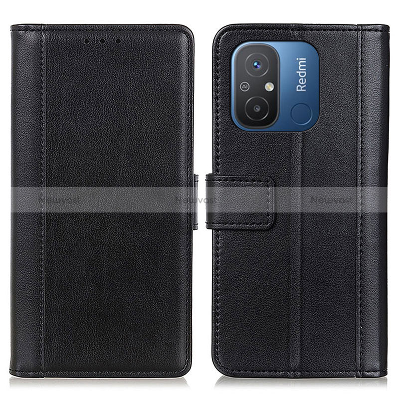 Leather Case Stands Flip Cover Holder N02P for Xiaomi Redmi 11A 4G Black