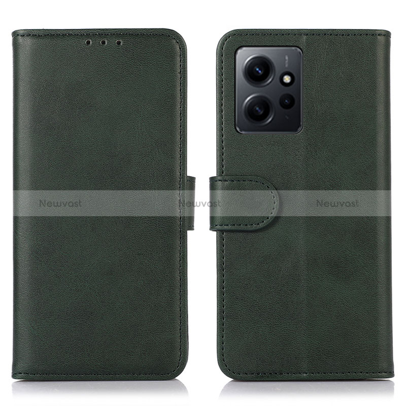 Leather Case Stands Flip Cover Holder N02P for Xiaomi Redmi Note 12 4G Green