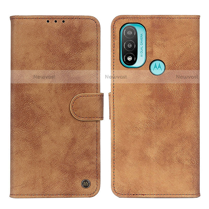 Leather Case Stands Flip Cover Holder N03P for Motorola Moto E20