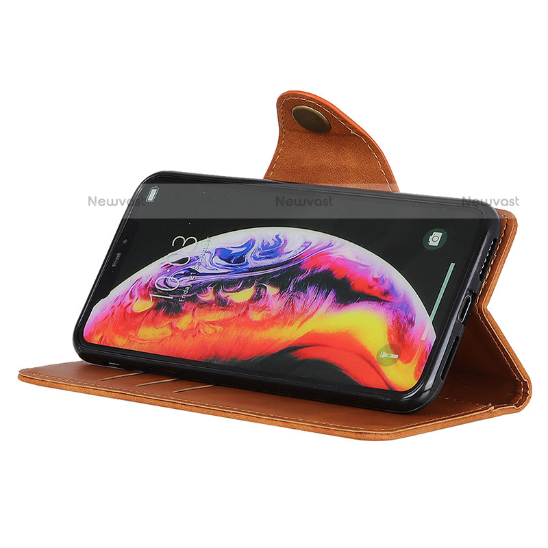 Leather Case Stands Flip Cover Holder N03P for Motorola Moto E32s