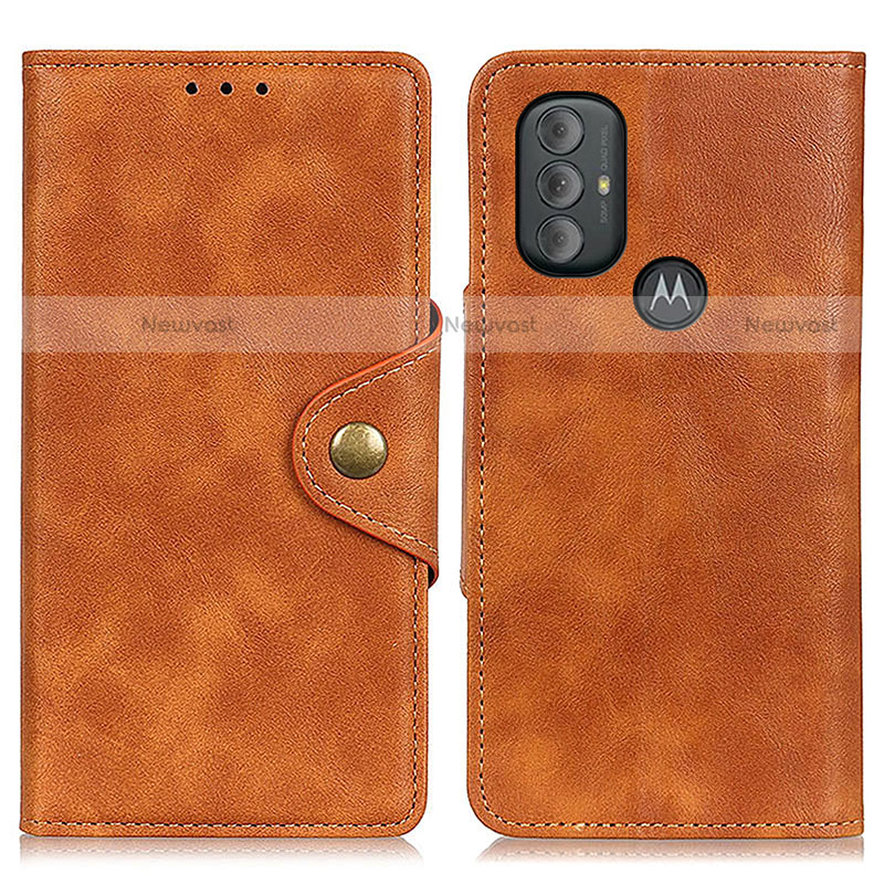 Leather Case Stands Flip Cover Holder N03P for Motorola Moto G Play (2023) Brown