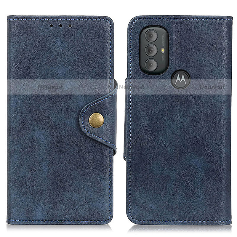 Leather Case Stands Flip Cover Holder N03P for Motorola Moto G Play Gen 2 Blue