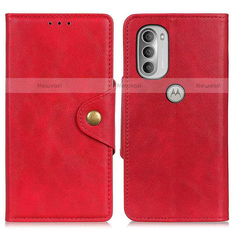 Leather Case Stands Flip Cover Holder N03P for Motorola Moto G51 5G