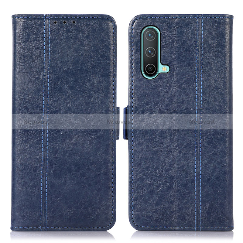 Leather Case Stands Flip Cover Holder N03P for OnePlus Nord CE 5G Blue