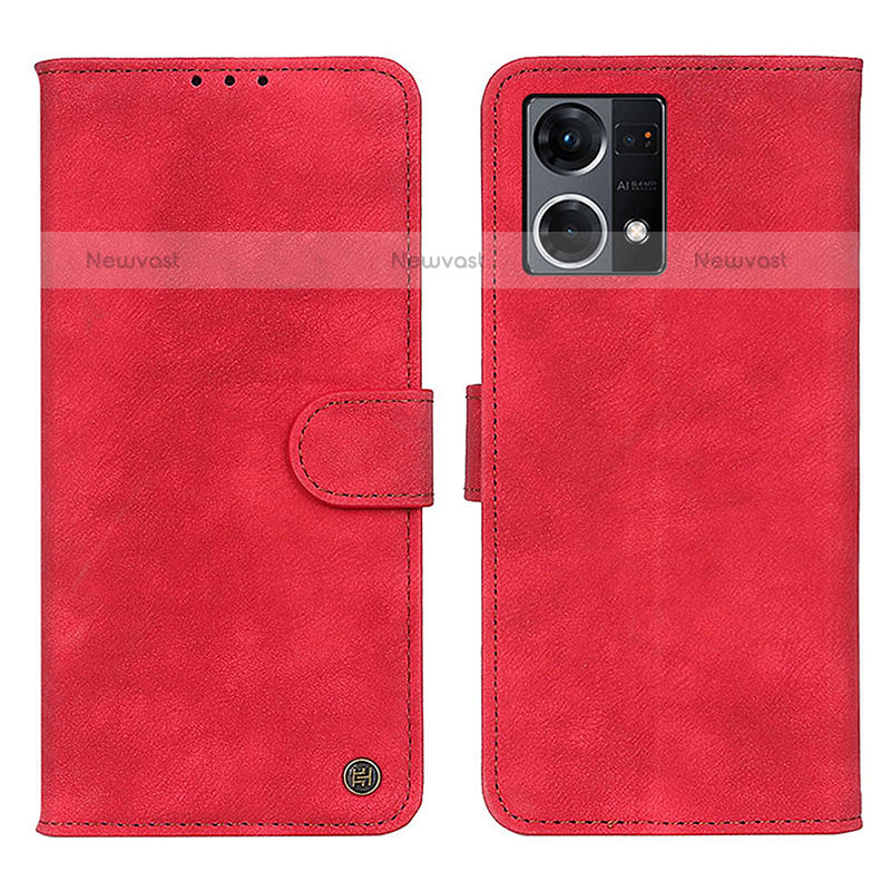 Leather Case Stands Flip Cover Holder N03P for Oppo F21s Pro 4G Red