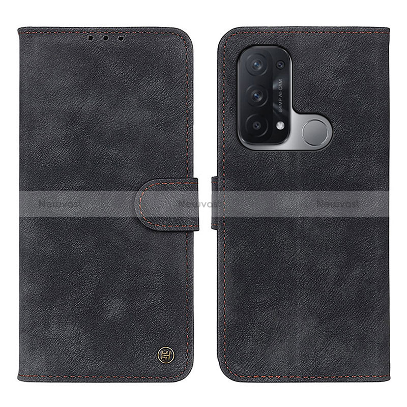 Leather Case Stands Flip Cover Holder N03P for Oppo Reno5 A Black