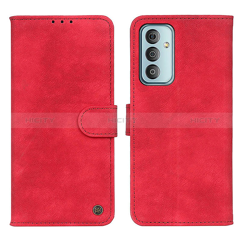 Leather Case Stands Flip Cover Holder N03P for Samsung Galaxy F13 4G Red