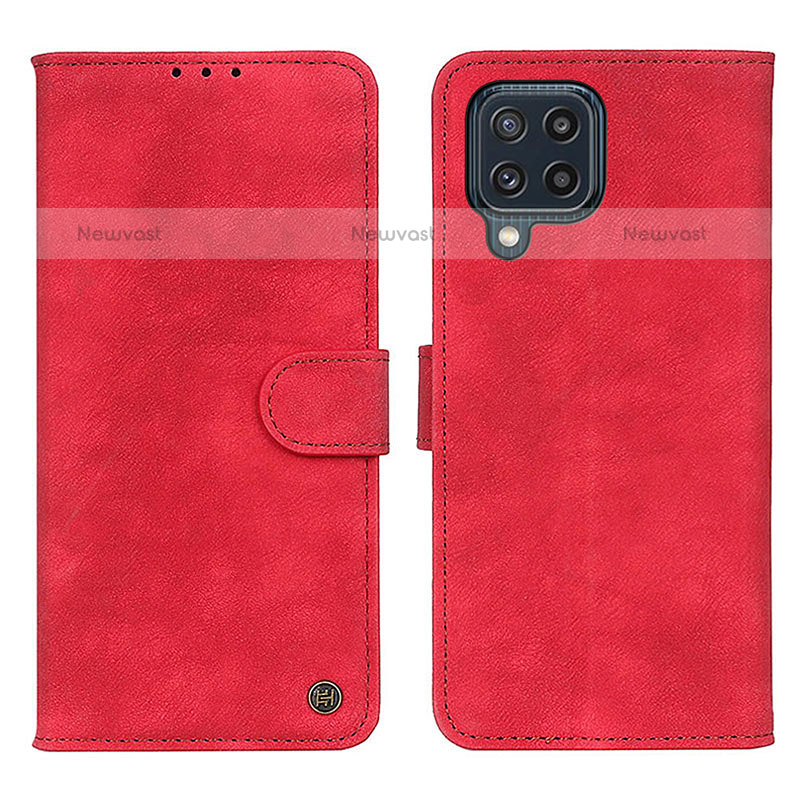 Leather Case Stands Flip Cover Holder N03P for Samsung Galaxy M32 4G Red