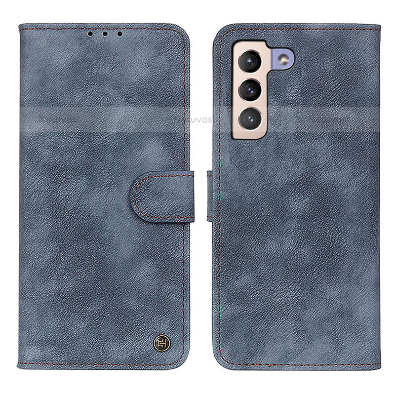 Leather Case Stands Flip Cover Holder N03P for Samsung Galaxy S21 FE 5G Blue