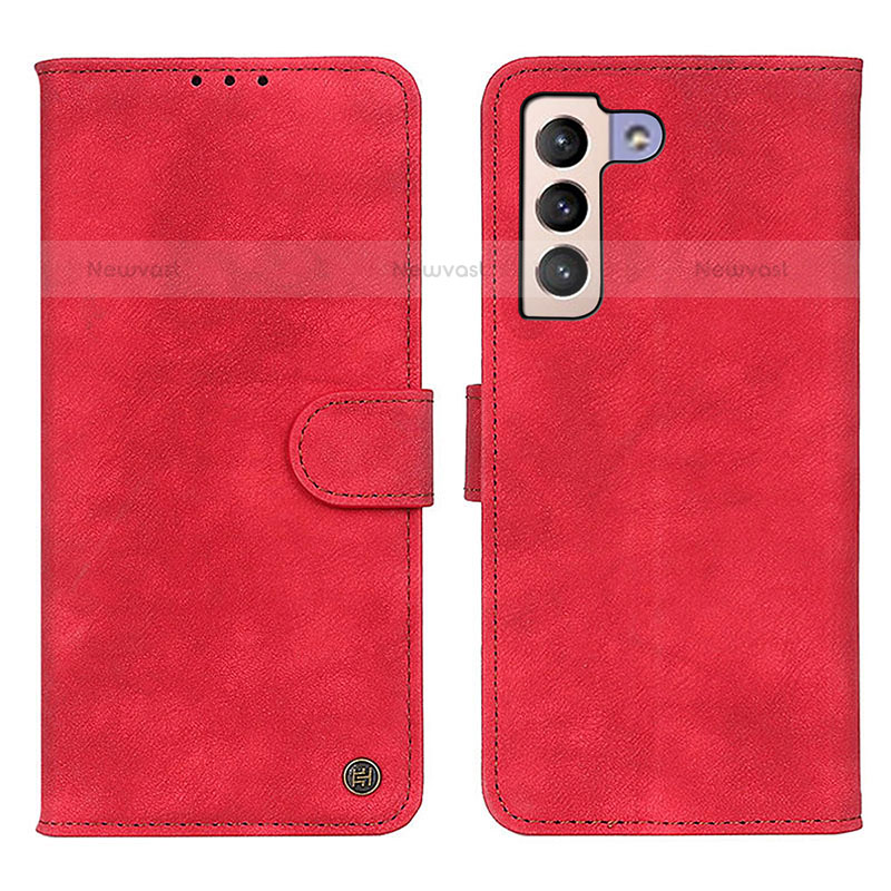 Leather Case Stands Flip Cover Holder N03P for Samsung Galaxy S21 Plus 5G Red