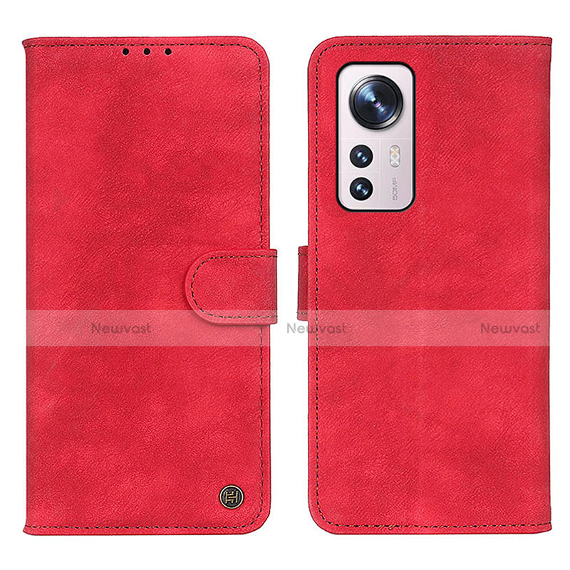 Leather Case Stands Flip Cover Holder N03P for Xiaomi Mi 12 5G Red