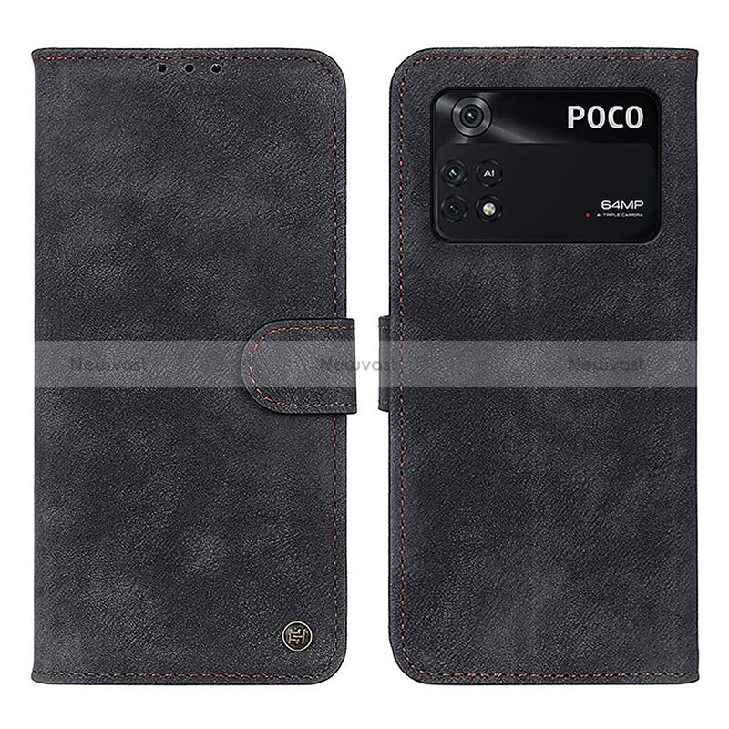 Leather Case Stands Flip Cover Holder N03P for Xiaomi Poco M4 Pro 4G