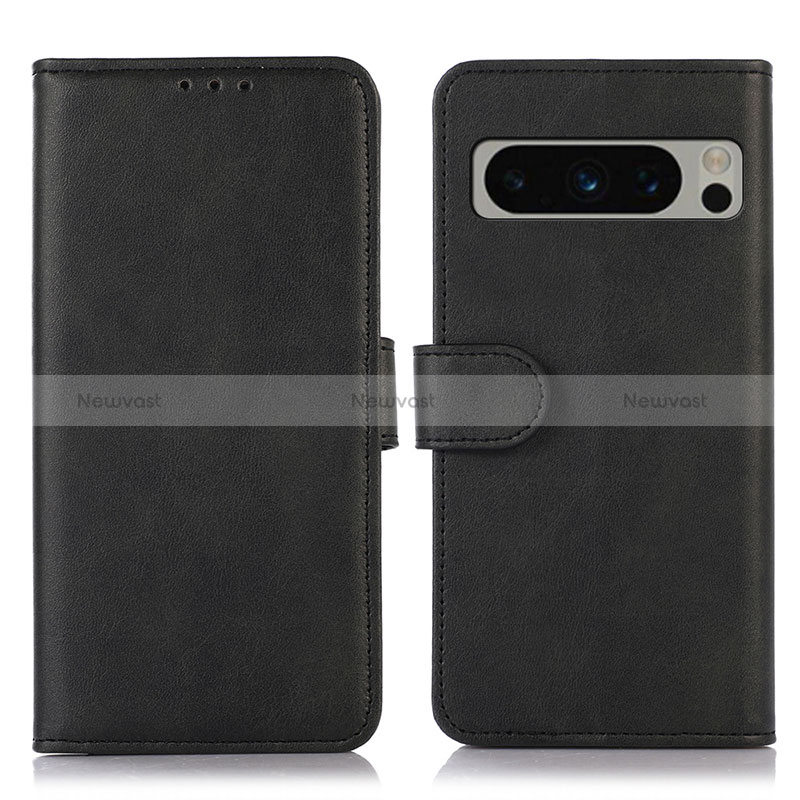 Leather Case Stands Flip Cover Holder N04P for Google Pixel 8 Pro 5G Black