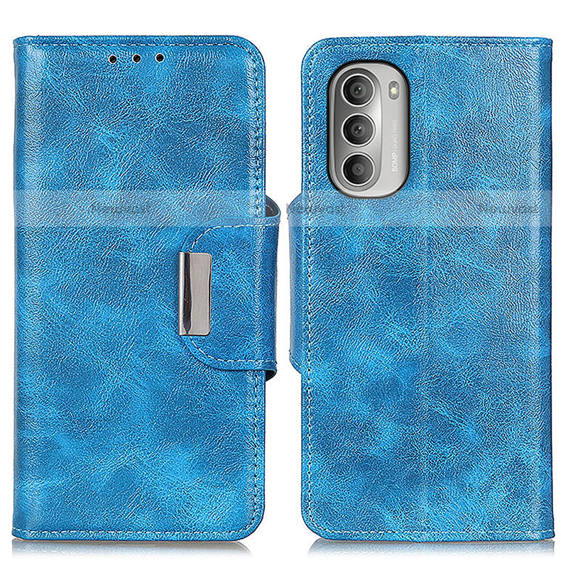 Leather Case Stands Flip Cover Holder N04P for Motorola Moto G Stylus (2022) 4G Sky Blue