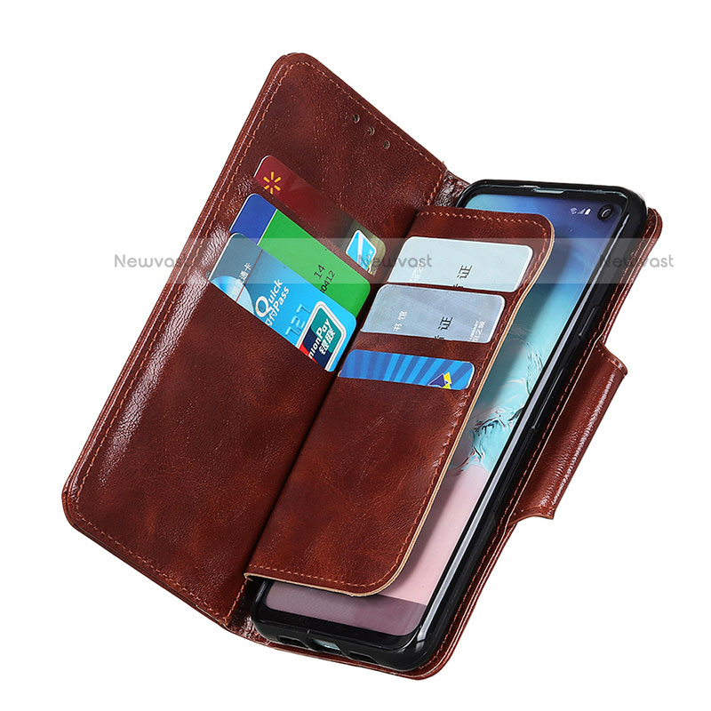 Leather Case Stands Flip Cover Holder N04P for Motorola Moto G71 5G