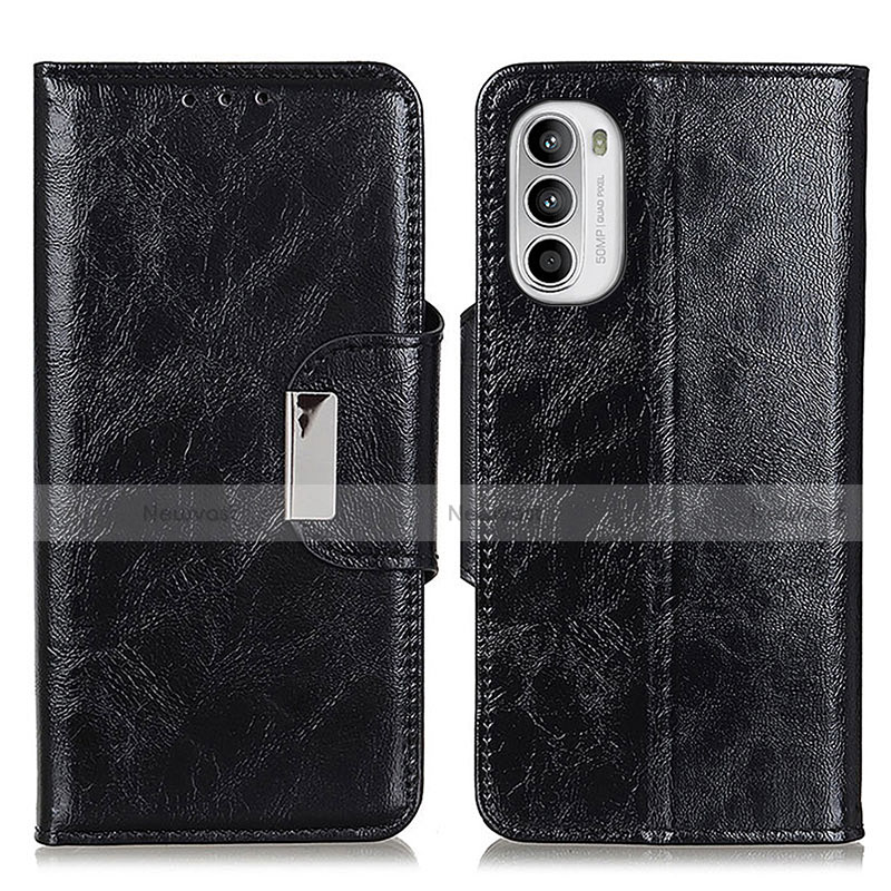 Leather Case Stands Flip Cover Holder N04P for Motorola Moto G82 5G