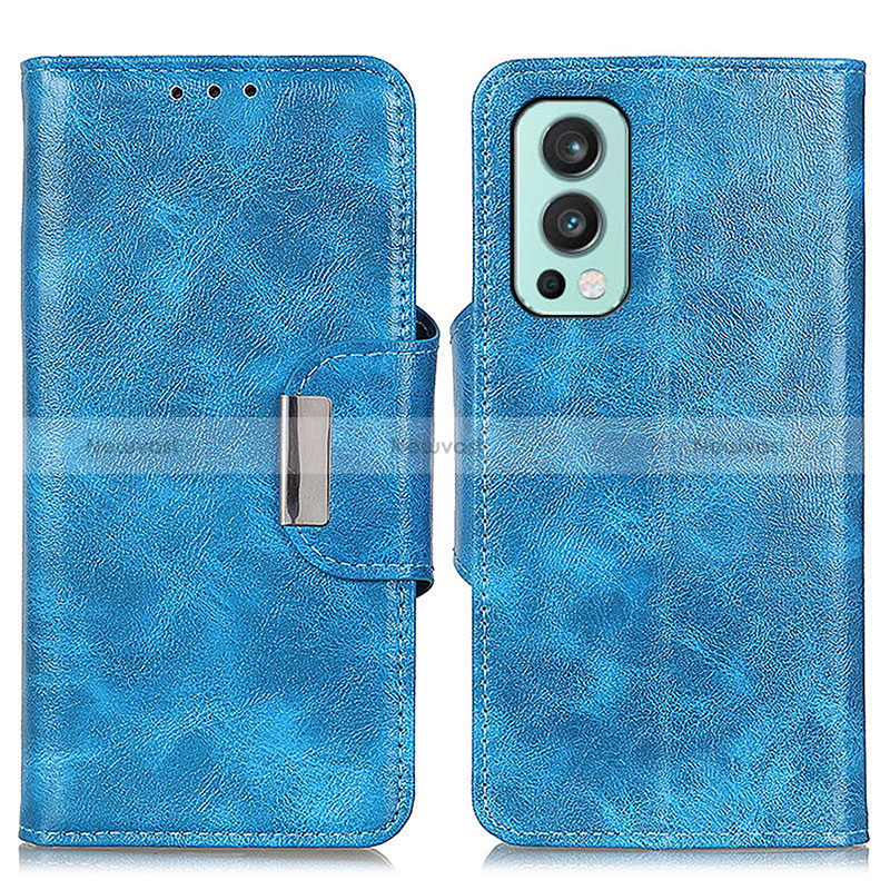 Leather Case Stands Flip Cover Holder N04P for OnePlus Nord 2 5G Sky Blue