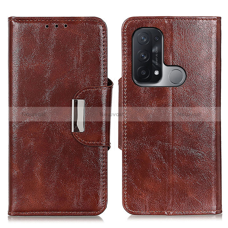 Leather Case Stands Flip Cover Holder N04P for Oppo Reno5 A