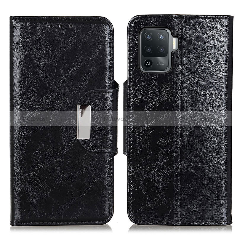 Leather Case Stands Flip Cover Holder N04P for Oppo Reno5 F