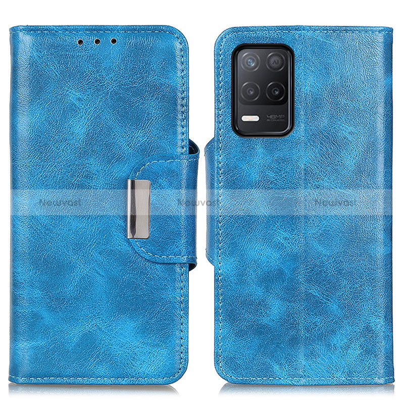 Leather Case Stands Flip Cover Holder N04P for Realme 8 5G Sky Blue