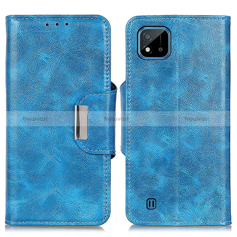 Leather Case Stands Flip Cover Holder N04P for Realme C11 (2021) Sky Blue