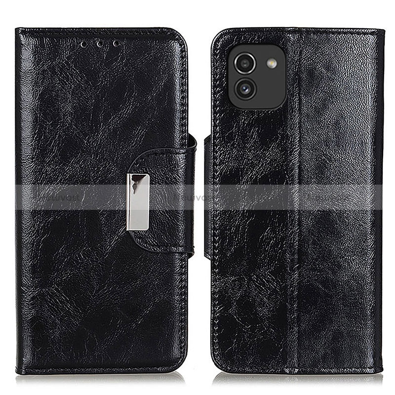 Leather Case Stands Flip Cover Holder N04P for Samsung Galaxy A03