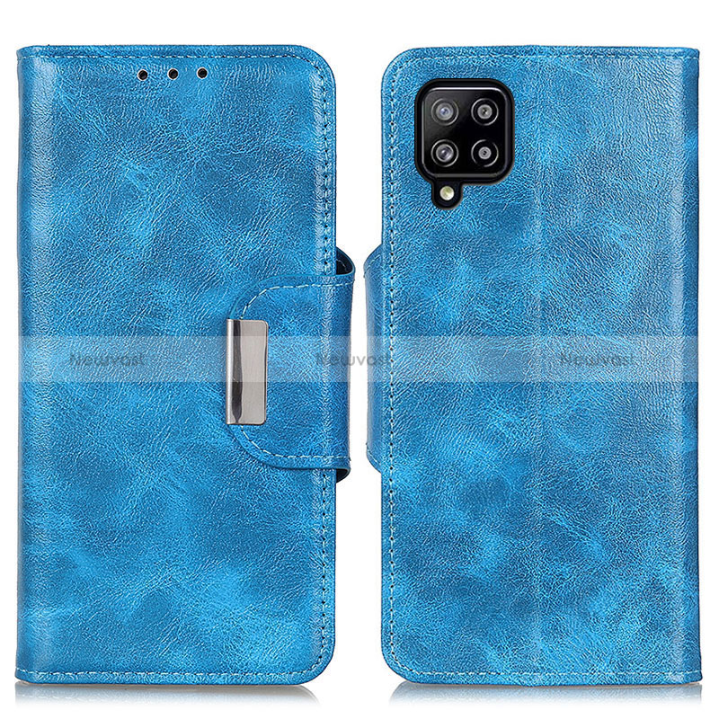 Leather Case Stands Flip Cover Holder N04P for Samsung Galaxy A22 4G Sky Blue