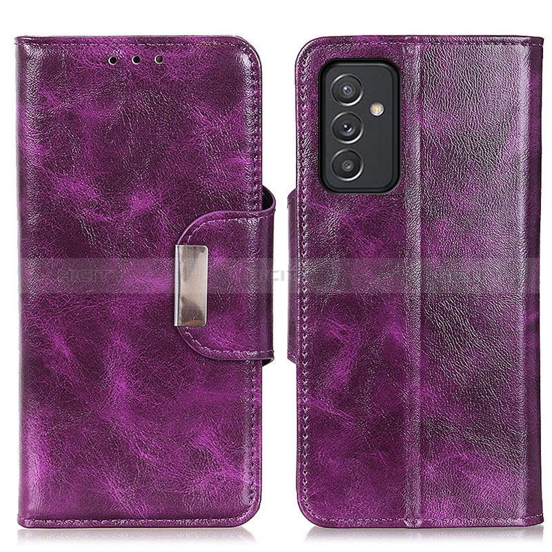 Leather Case Stands Flip Cover Holder N04P for Samsung Galaxy A24 4G Purple