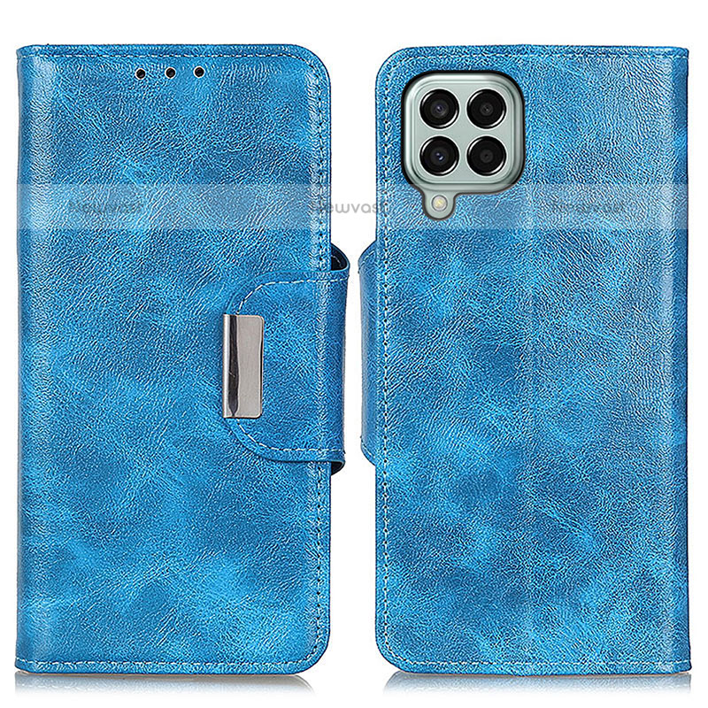 Leather Case Stands Flip Cover Holder N04P for Samsung Galaxy M33 5G Sky Blue