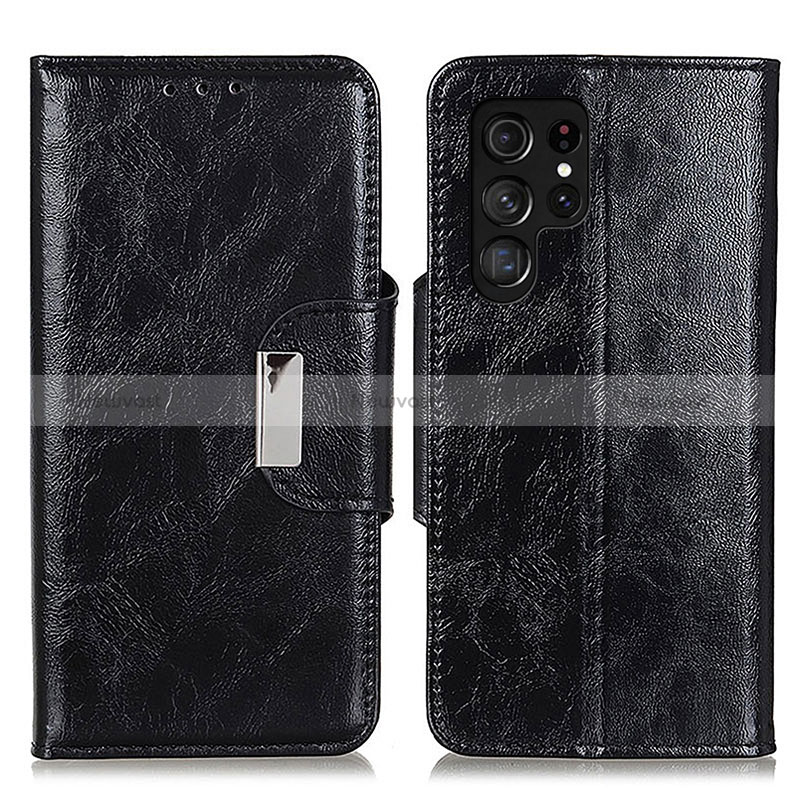 Leather Case Stands Flip Cover Holder N04P for Samsung Galaxy S24 Ultra 5G