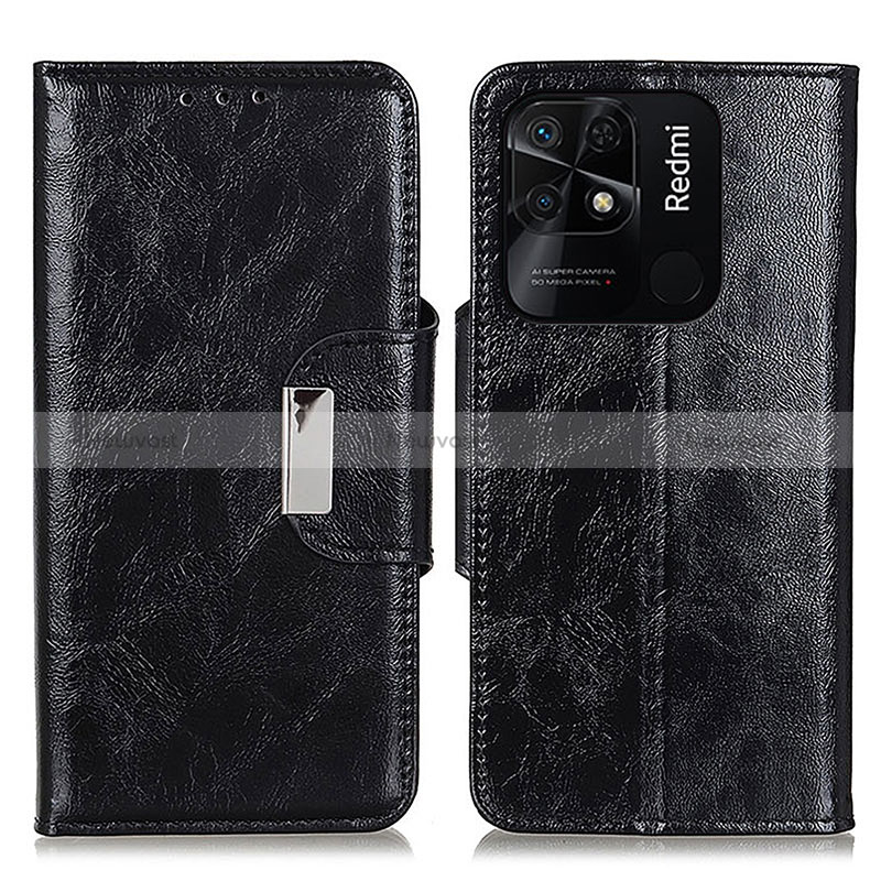 Leather Case Stands Flip Cover Holder N04P for Xiaomi Redmi 10 Power Black