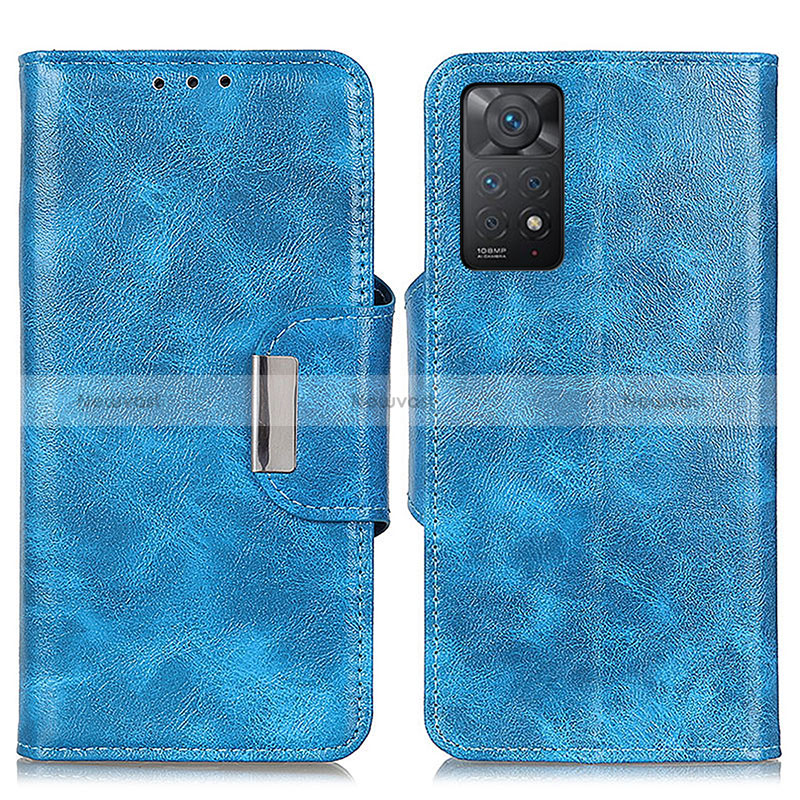 Leather Case Stands Flip Cover Holder N04P for Xiaomi Redmi Note 12 Pro 4G Sky Blue