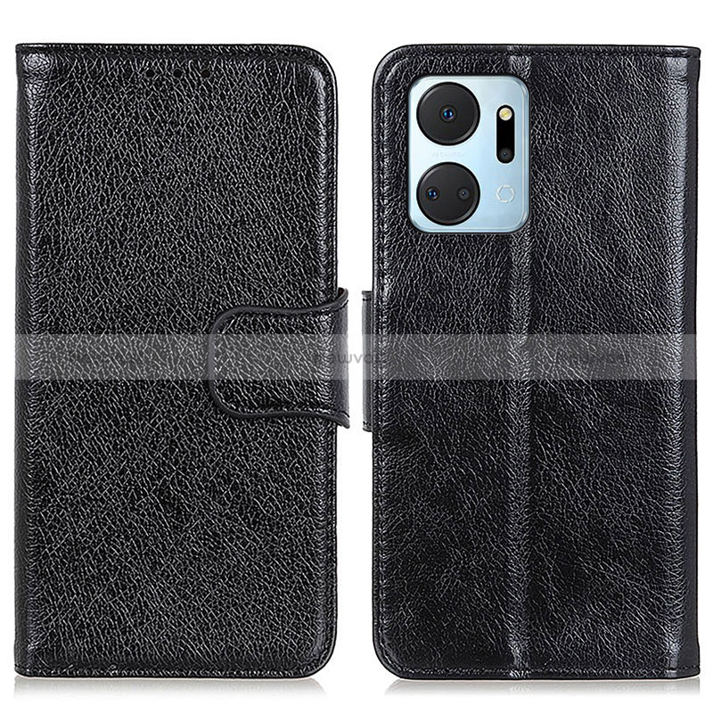 Leather Case Stands Flip Cover Holder N05P for Huawei Honor X7a Black