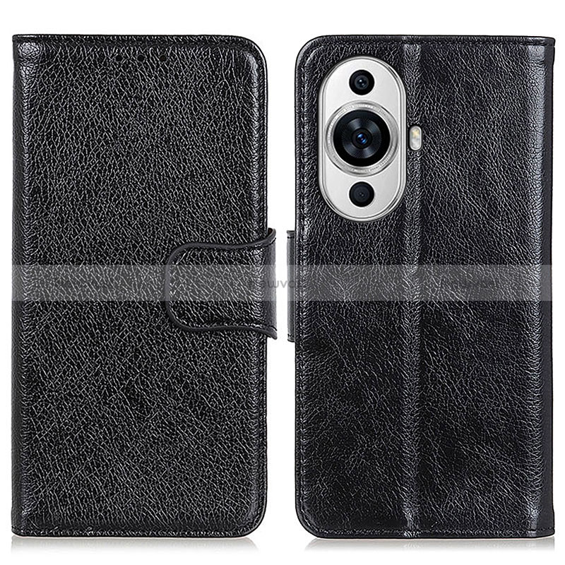 Leather Case Stands Flip Cover Holder N05P for Huawei Nova 11 Ultra Black