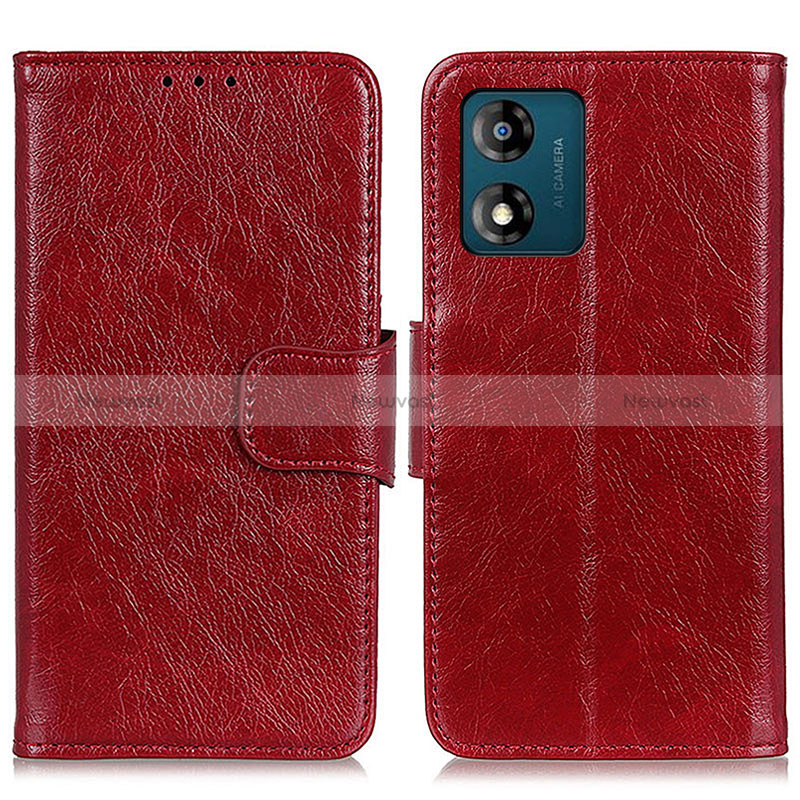 Leather Case Stands Flip Cover Holder N05P for Motorola Moto E13