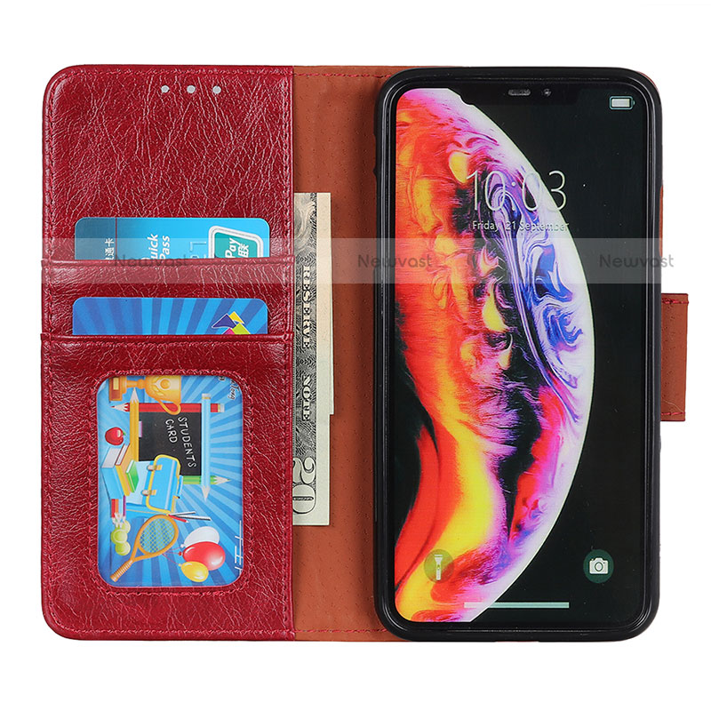 Leather Case Stands Flip Cover Holder N05P for Motorola Moto G200 5G