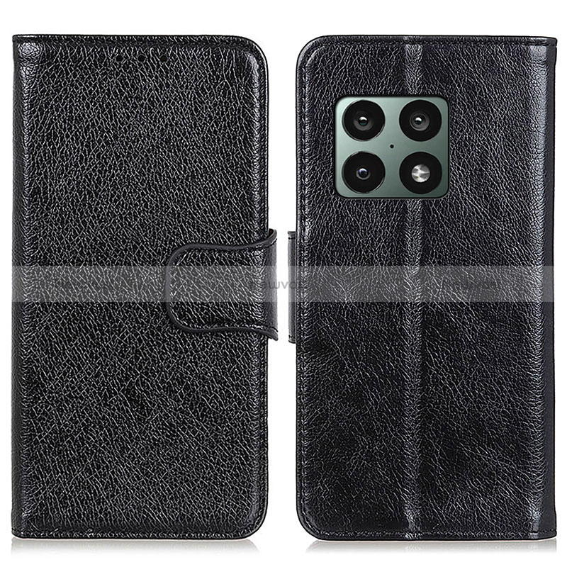 Leather Case Stands Flip Cover Holder N05P for OnePlus 10 Pro 5G Black