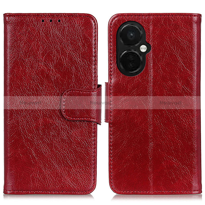 Leather Case Stands Flip Cover Holder N05P for OnePlus Nord CE 3 Lite 5G Red