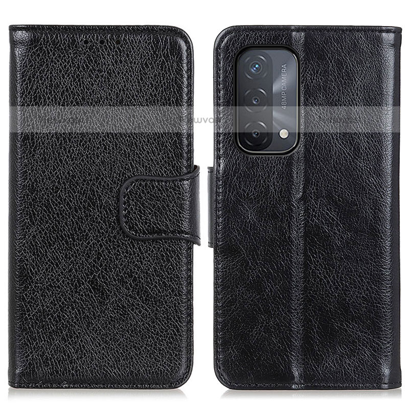 Leather Case Stands Flip Cover Holder N05P for OnePlus Nord N200 5G Black